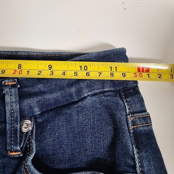 Good American Good Legs Skinny Jeans Dark Wash Distressed Chewed Hem Size 00/24 - Picture 11 of 15